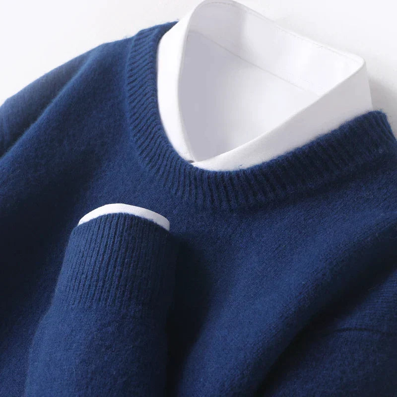 Pull col rond homme en maille coupe régulière 7