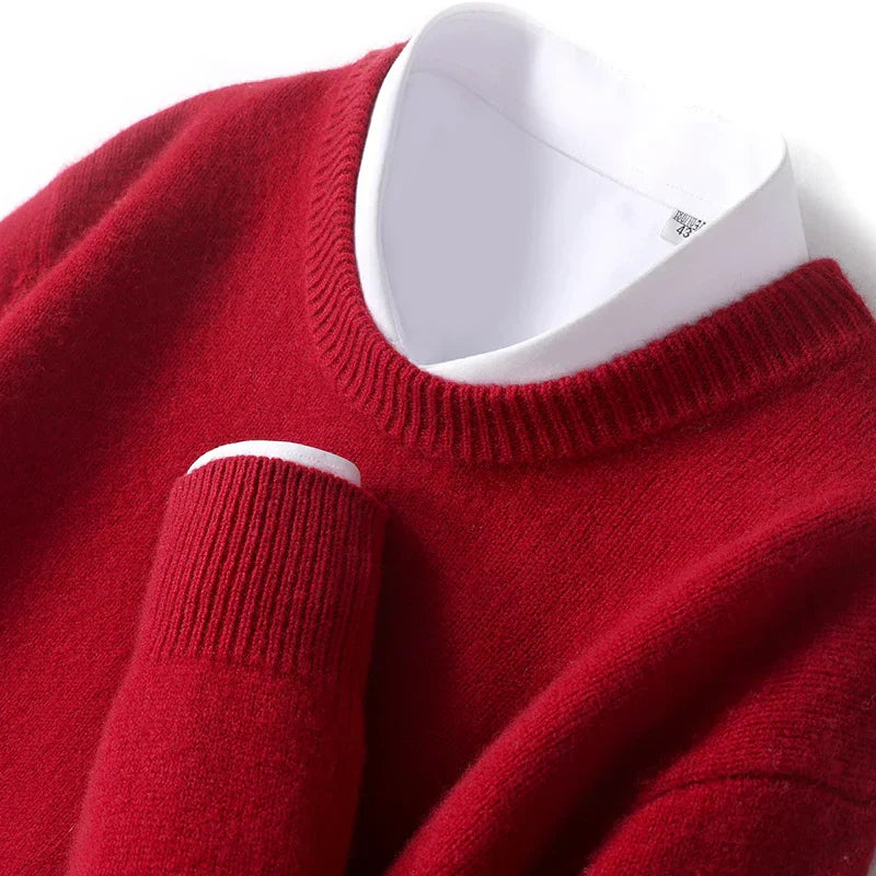 Pull col rond homme en maille coupe régulière 9