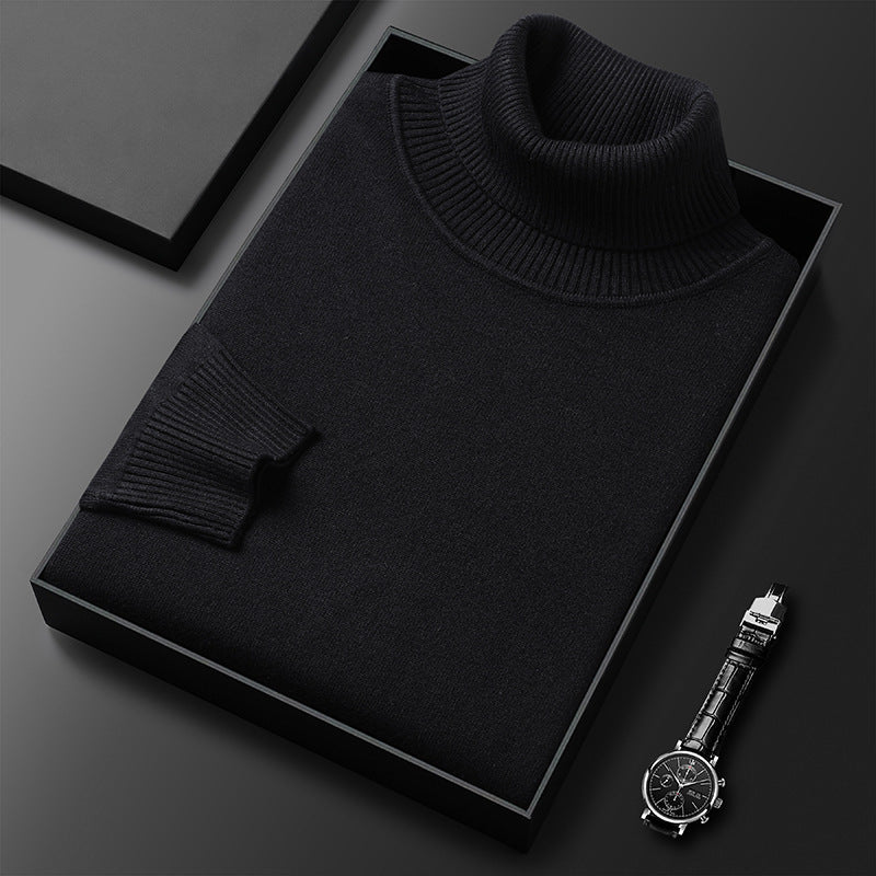 Pull col roulé homme en laine à maille fine 3