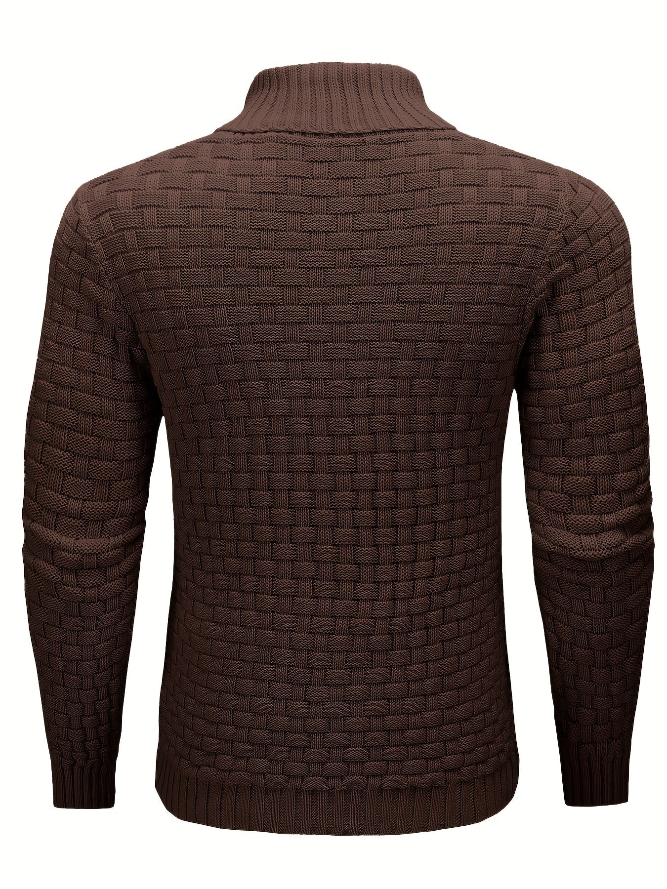 Pull col roulé homme en maille gaufrée à boutons 12