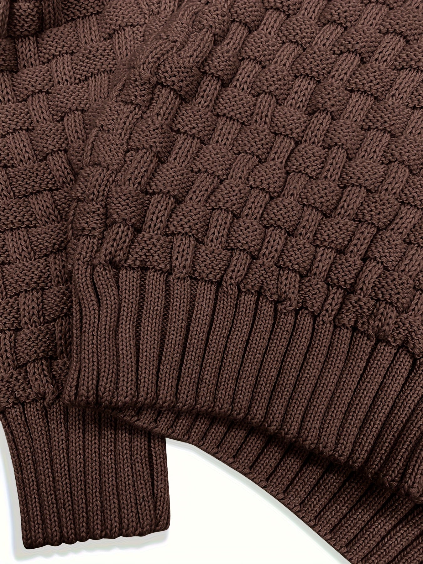 Pull col roulé homme en maille gaufrée à boutons 13