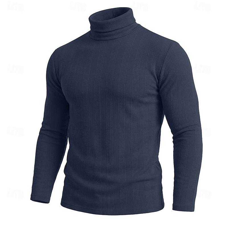 Pull col roulé homme en maille texturée coupe près du corps 12