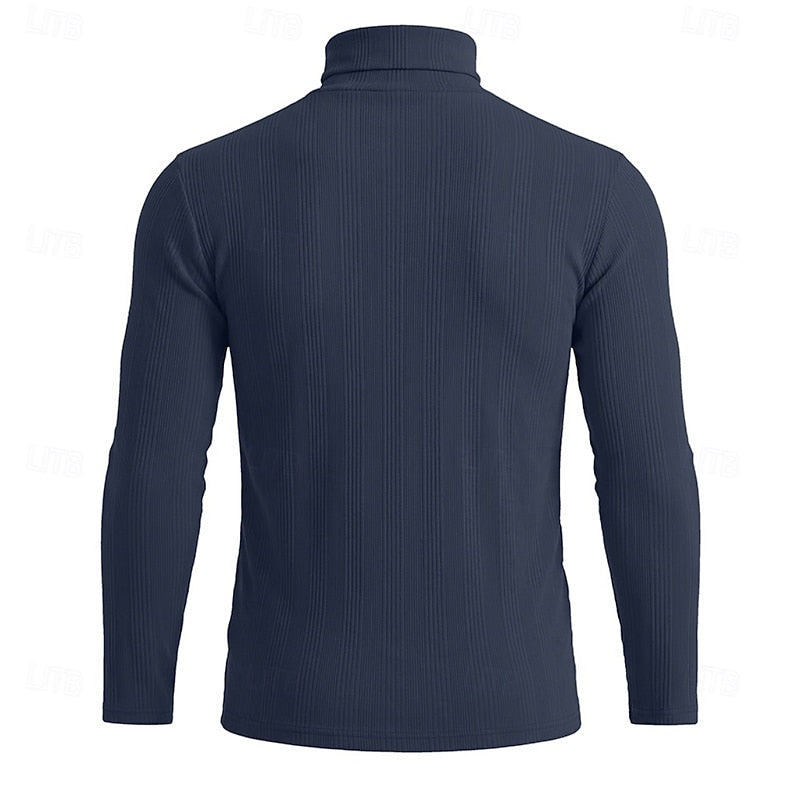 Pull col roulé homme en maille texturée coupe près du corps 13