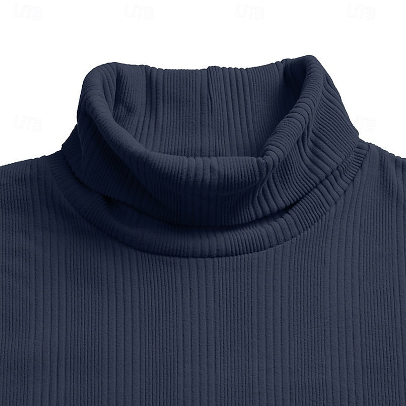 Pull col roulé homme en maille texturée coupe près du corps 14