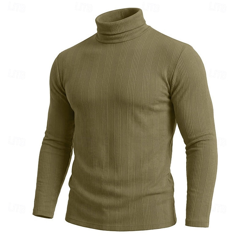 Pull col roulé homme en maille texturée coupe près du corps 16