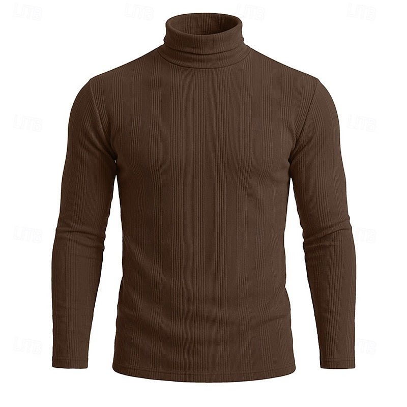 Pull col roulé homme en maille texturée coupe près du corps 18