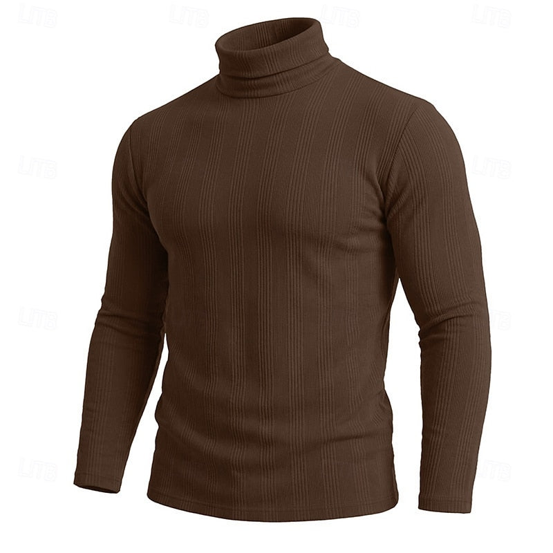 Pull col roulé homme en maille texturée coupe près du corps 19