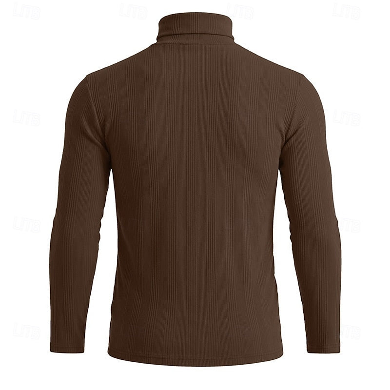 Pull col roulé homme en maille texturée coupe près du corps 20