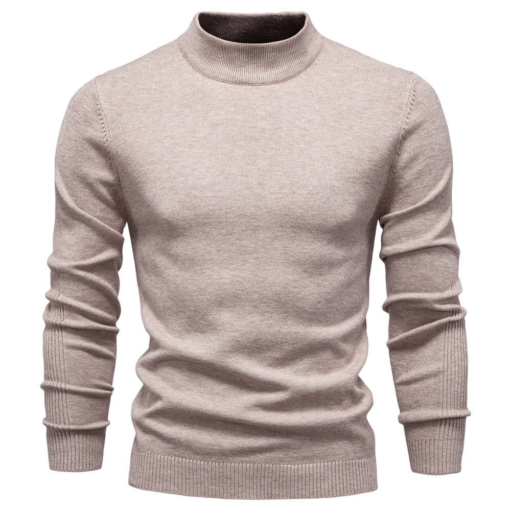 Pull homme col montant en maille fine à manches longues 4