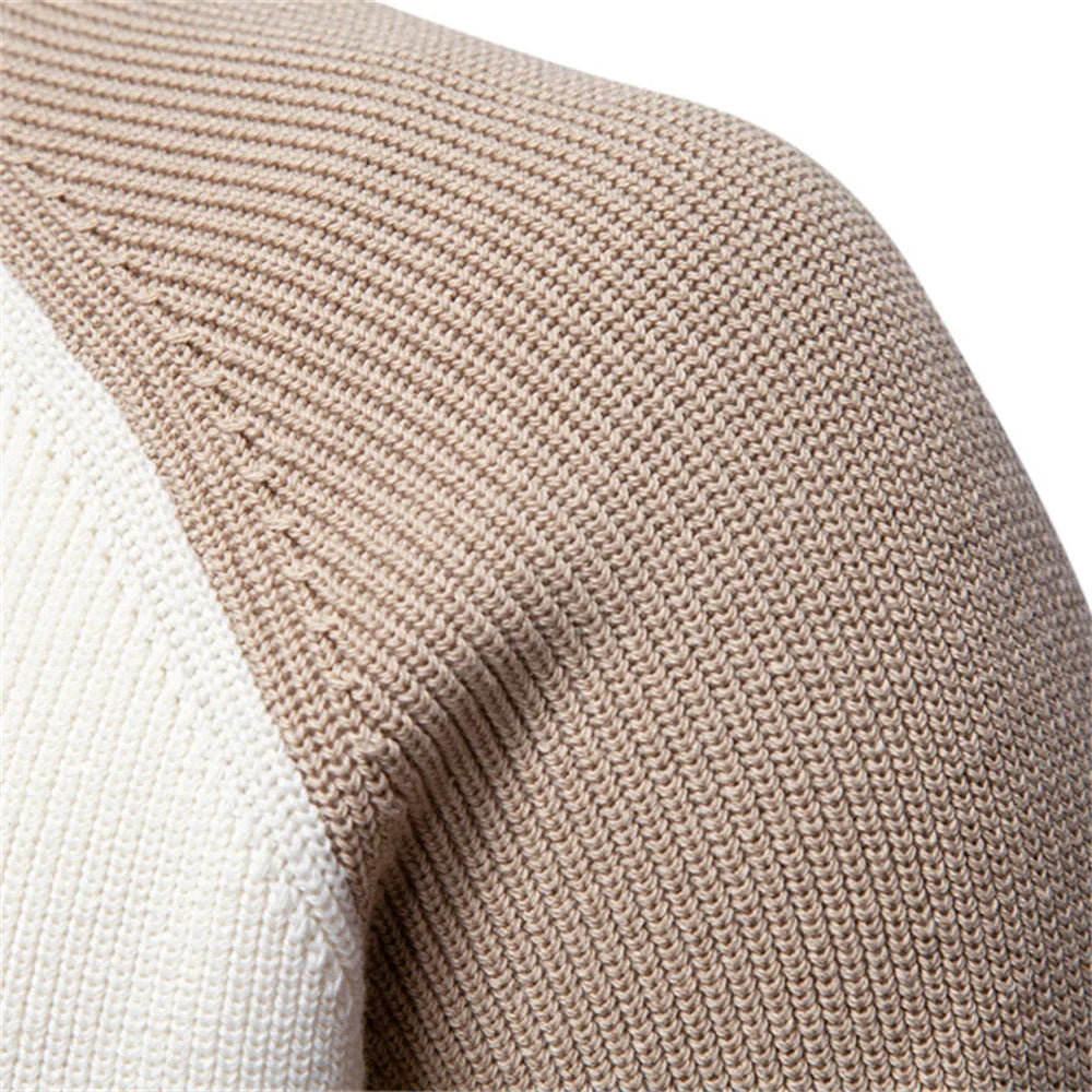 Pull homme col montant quart-zip en maille à manches longues 10