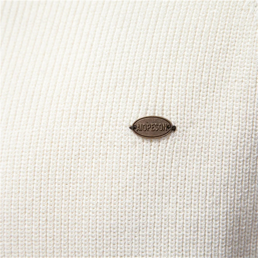 Pull homme col montant quart-zip en maille à manches longues 8