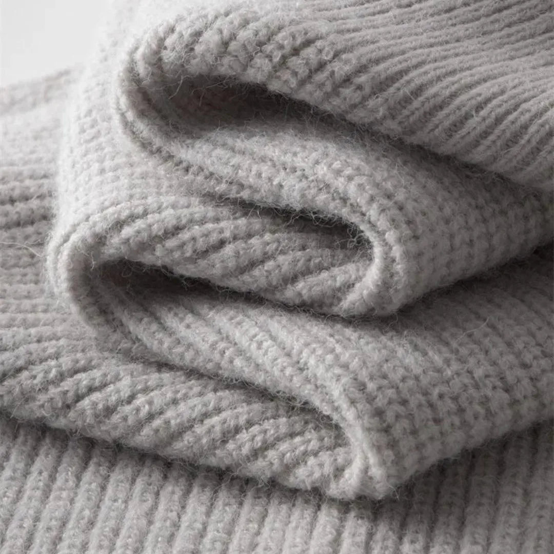 Pull homme en laine à col montant zippé maille côtelée 5
