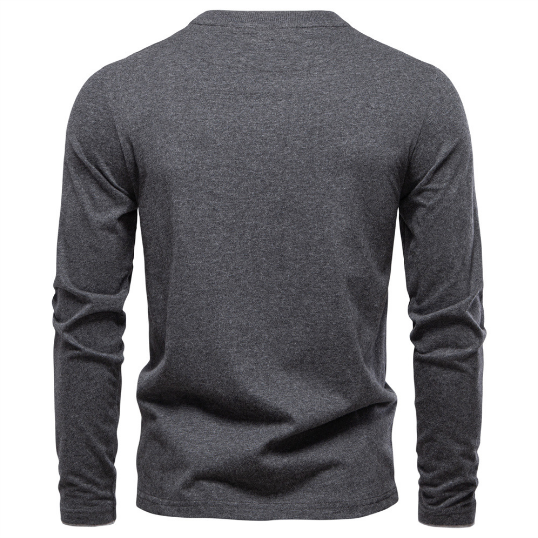 Pull homme henley à col boutonné et manches longues 4