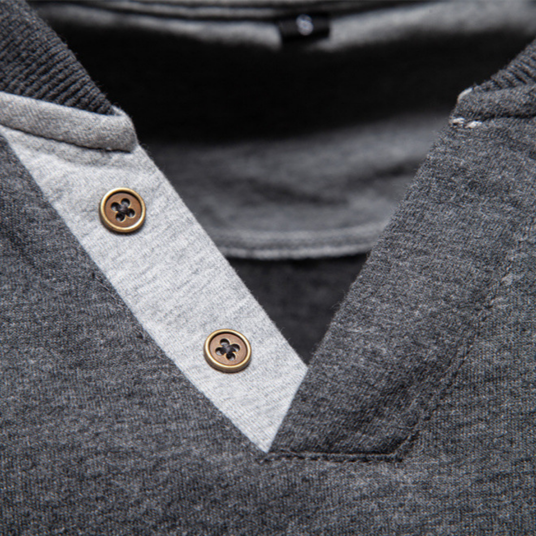 Pull homme henley à col boutonné et manches longues 5