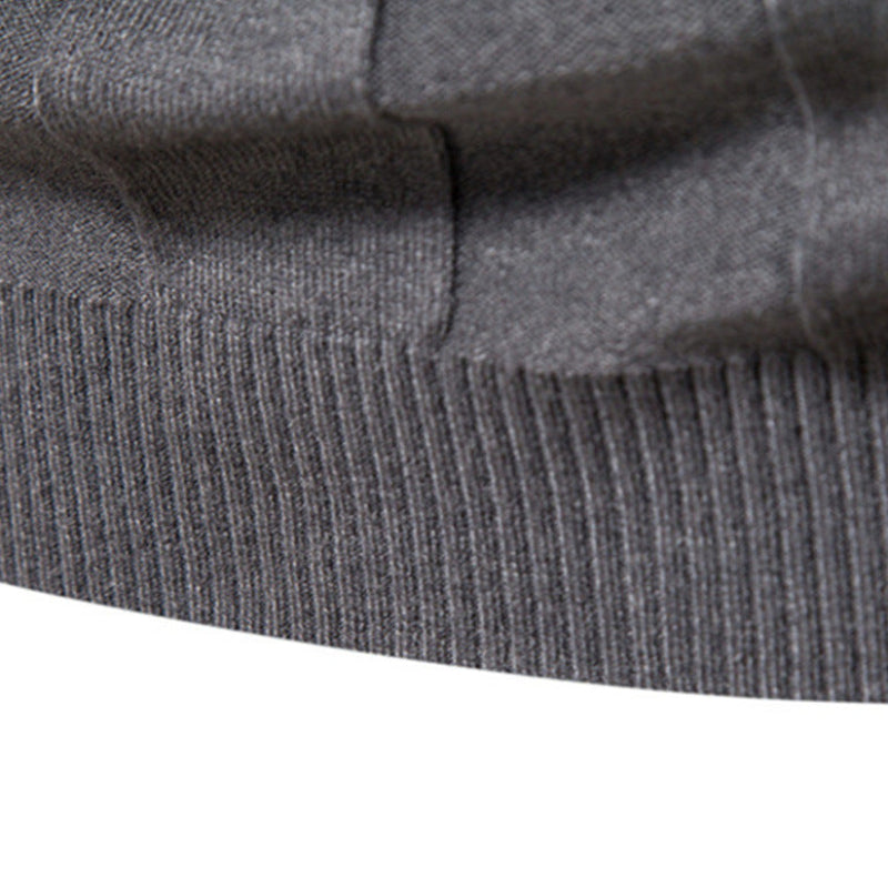 Pull homme maille côtelée col roulé manches longues 6