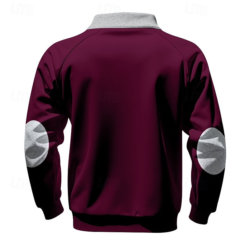 Pull quart-zip homme color block en maille à manches longues 13