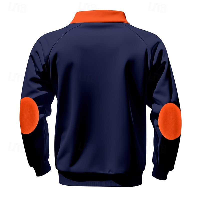 Pull quart-zip homme color block en maille à manches longues 7