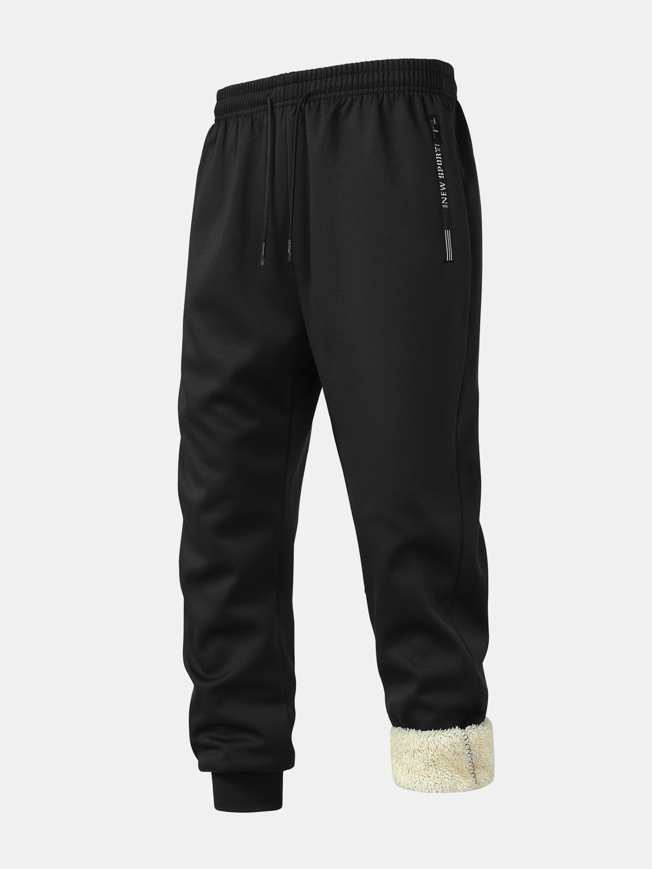 Survêtement homme à capuche doublé teddy zippé avec poches et jogging 5