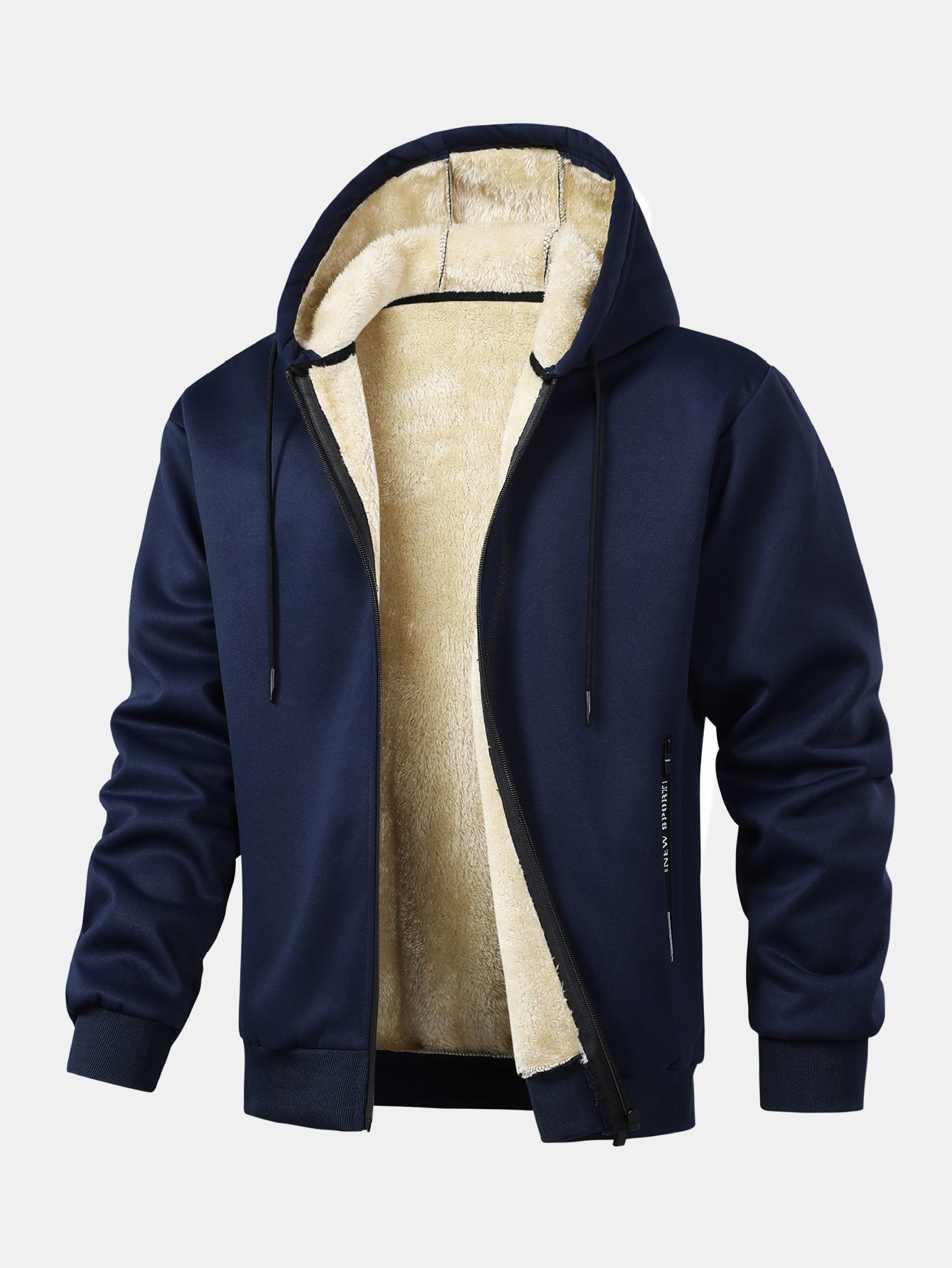 Survêtement homme à capuche doublé teddy zippé avec poches et jogging 7