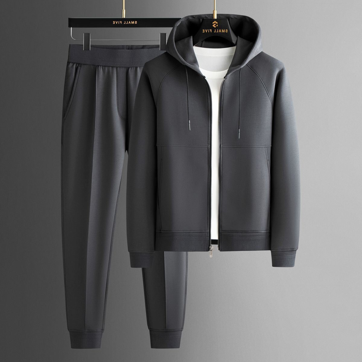 Survêtement homme à capuche zippé avec poches et bas de jogging 2
