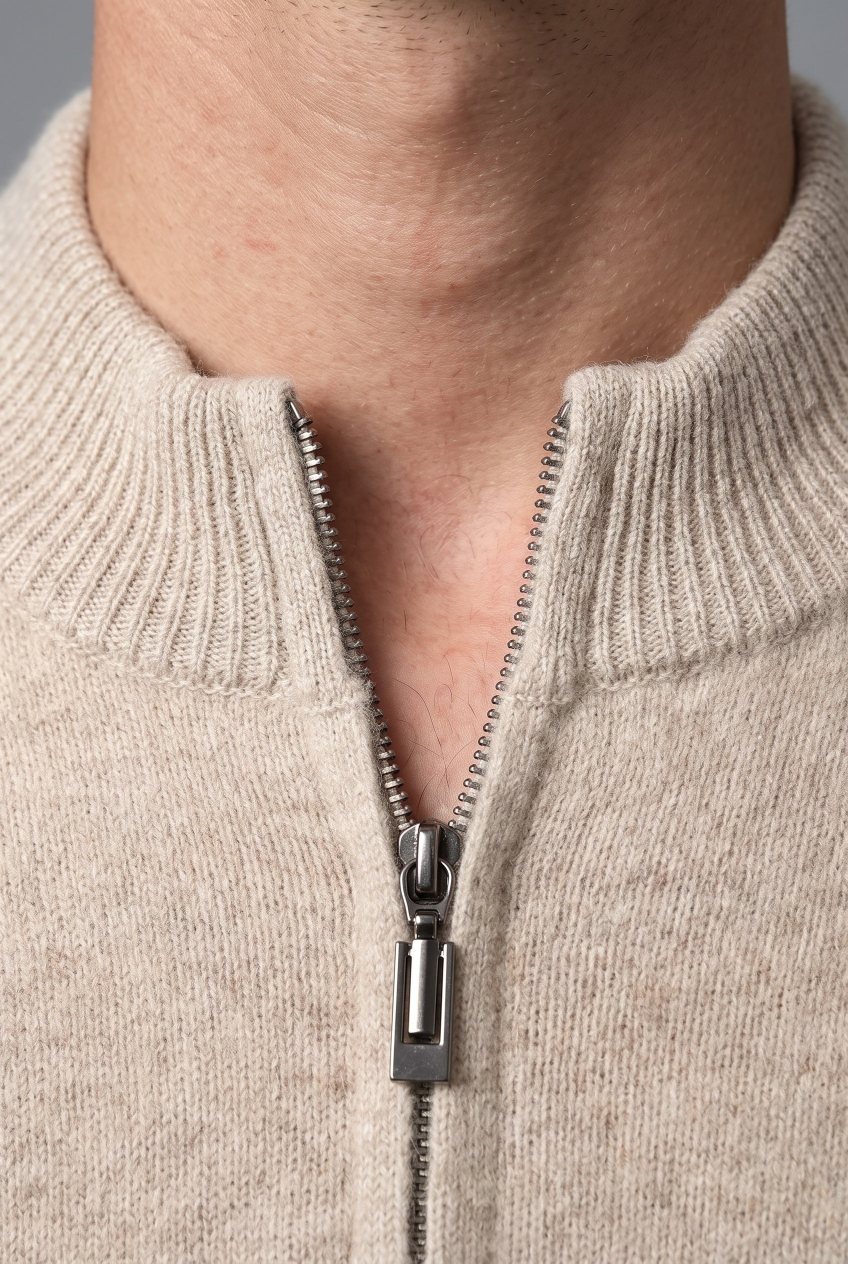 Survêtement homme en maille zippé à col montant côtelé 5