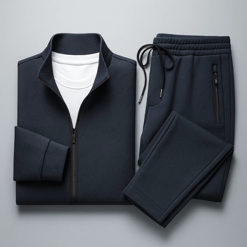 Survêtement homme moderne zippé à col montant et poches latérales 5