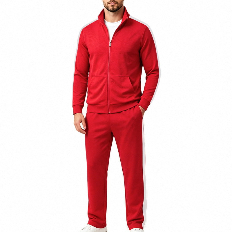 Survêtement homme zippé à col montant et bandes contrastées sport 10