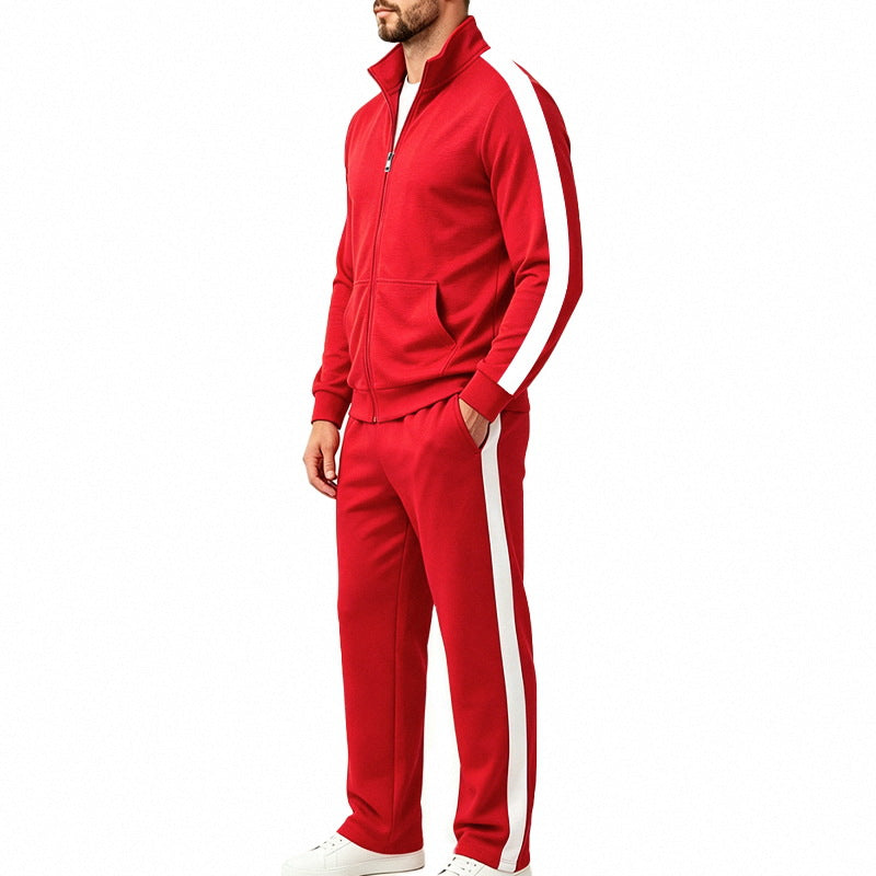 Survêtement homme zippé à col montant et bandes contrastées sport 3