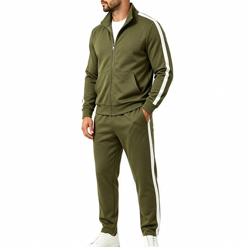 Survêtement homme zippé à col montant et bandes contrastées sport 4