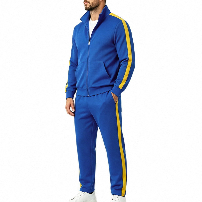 Survêtement homme zippé à col montant et bandes contrastées sport 6