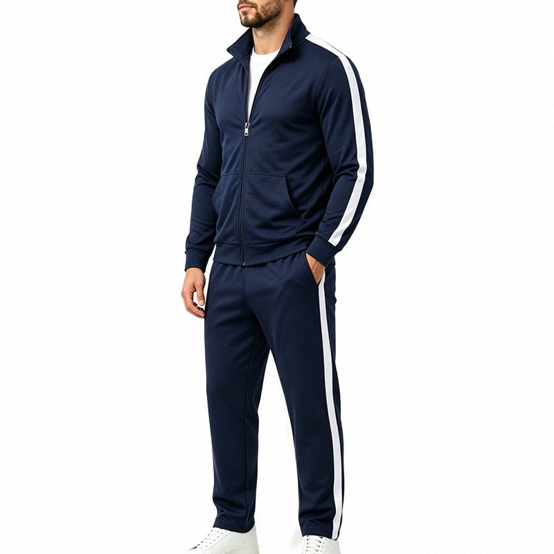 Survêtement homme zippé à col montant et bandes contrastées sport 7