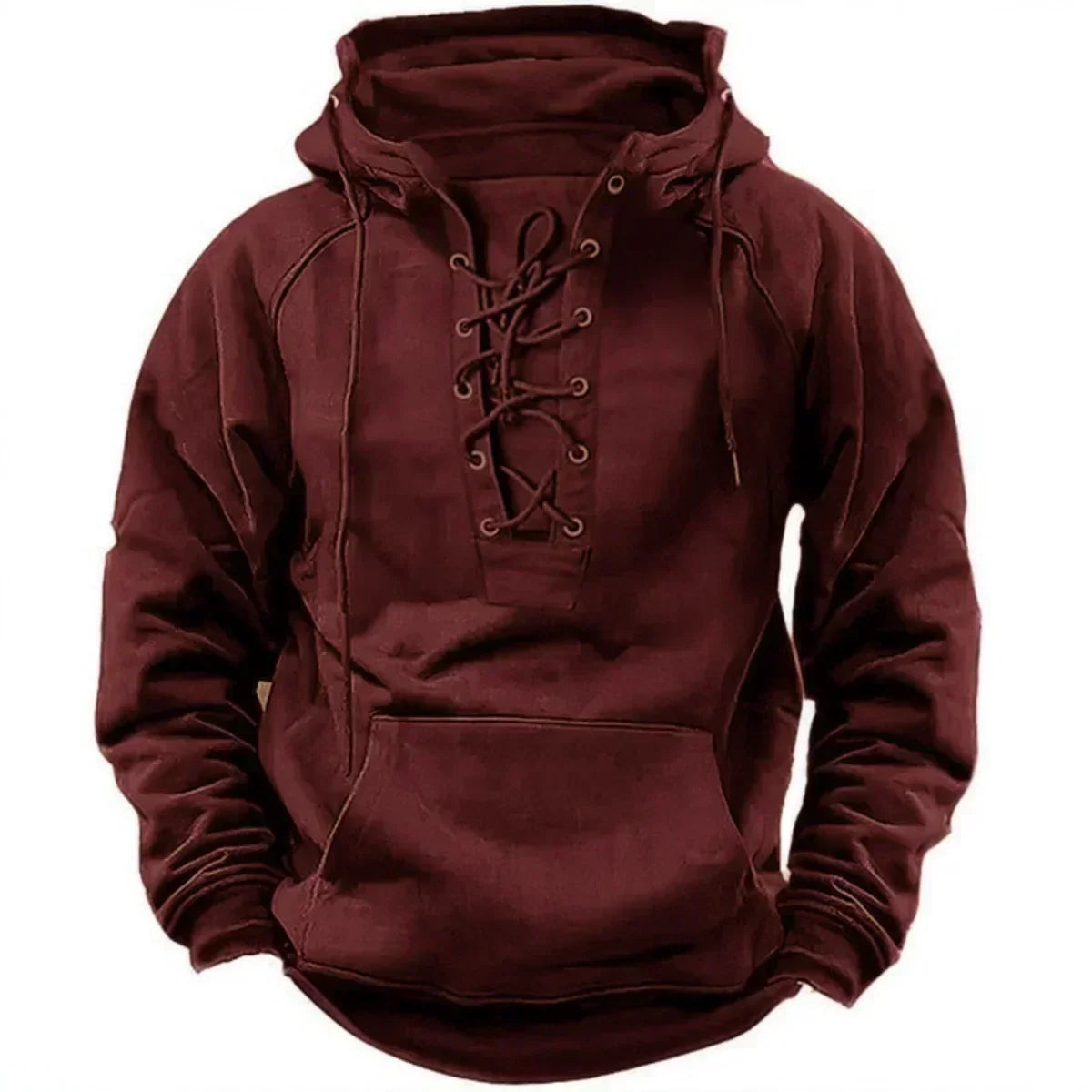 Sweat à capuche homme à laçage et poche kangourou style rétro 2