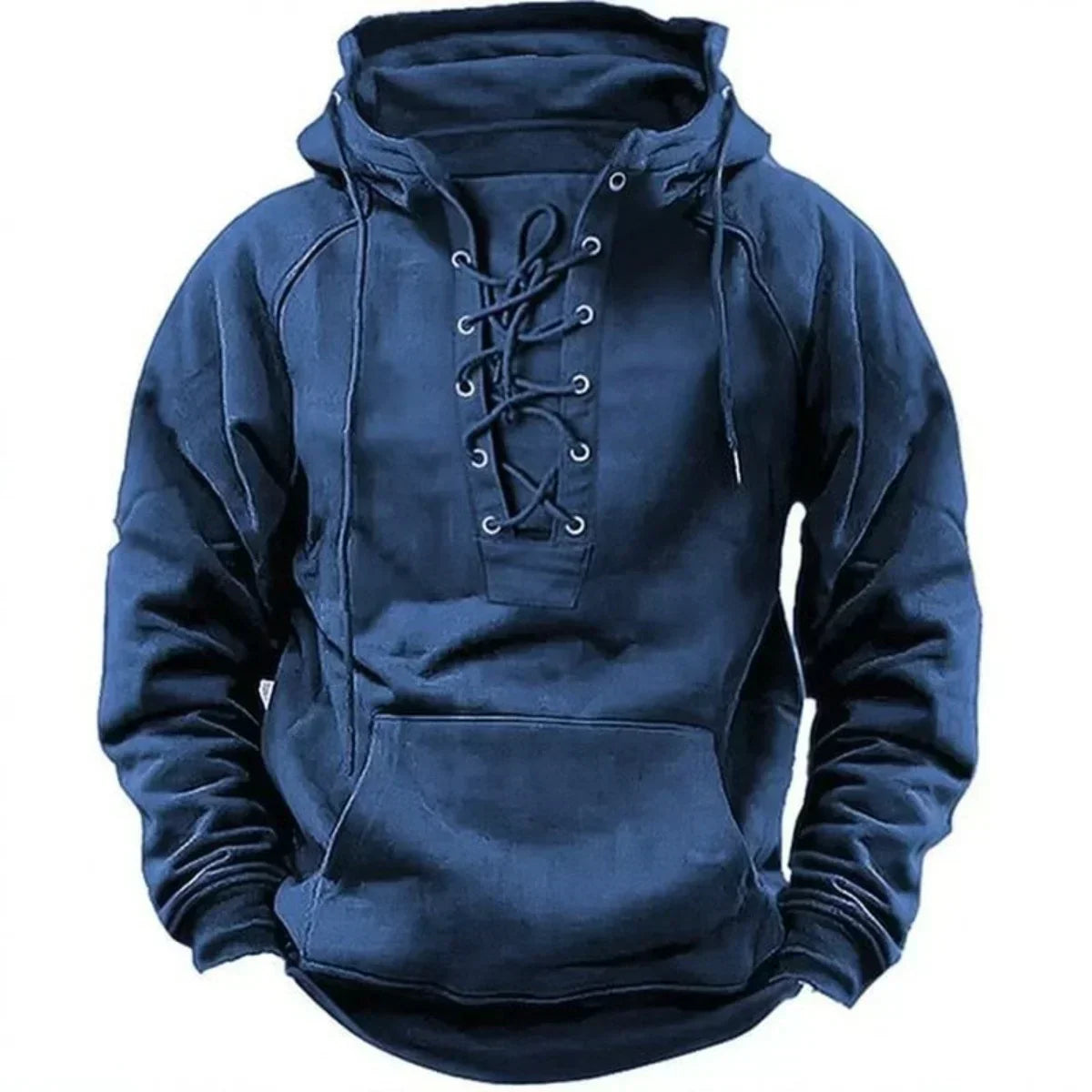 Sweat à capuche homme à laçage et poche kangourou style rétro 3