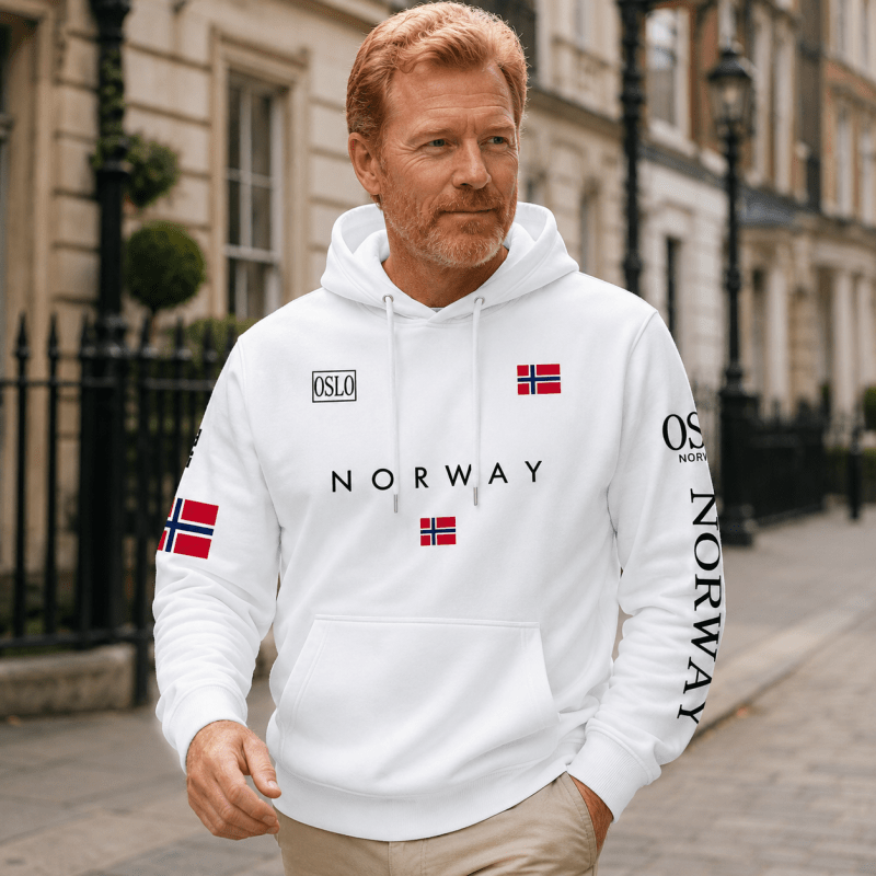 Sweat à capuche homme en maille à imprimé positionné coupe droite 7