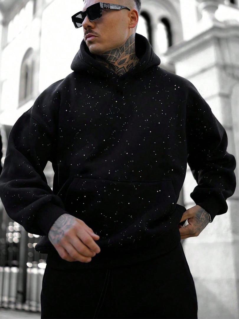 Sweat à capuche homme uni à cordon de serrage et poche avant 3