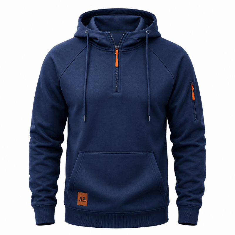 Sweat à capuche homme zippé à poche sur manche et doublure douillette 3