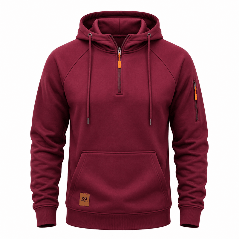 Sweat à capuche homme zippé à poche sur manche et doublure douillette 5