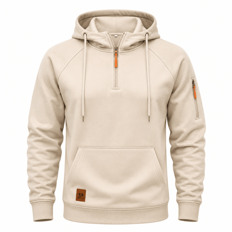 Sweat à capuche homme zippé à poche sur manche et doublure douillette 6