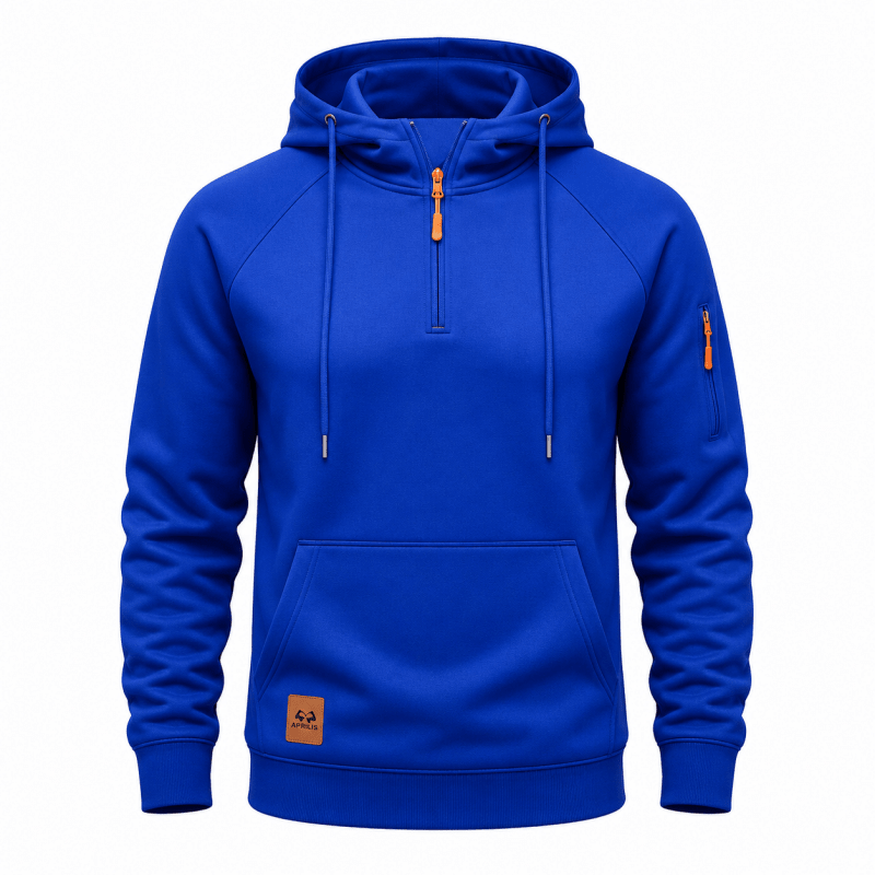 Sweat à capuche homme zippé à poche sur manche et doublure douillette 7