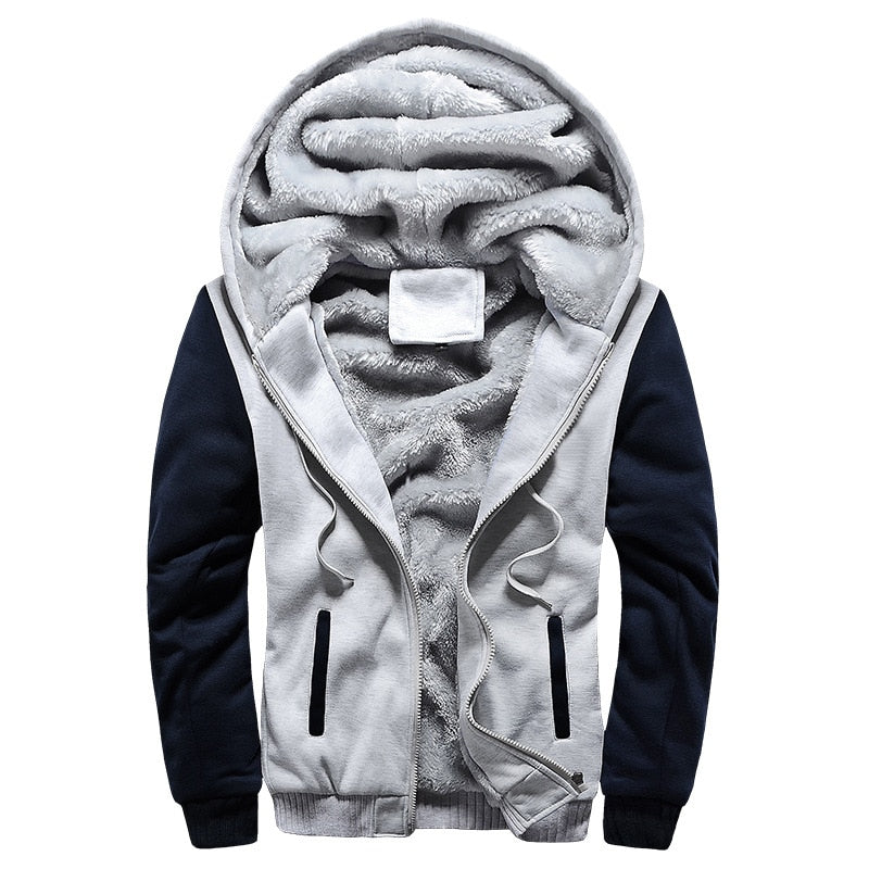 Sweat à capuche homme zippé doublé polaire à poignets côtelés 2