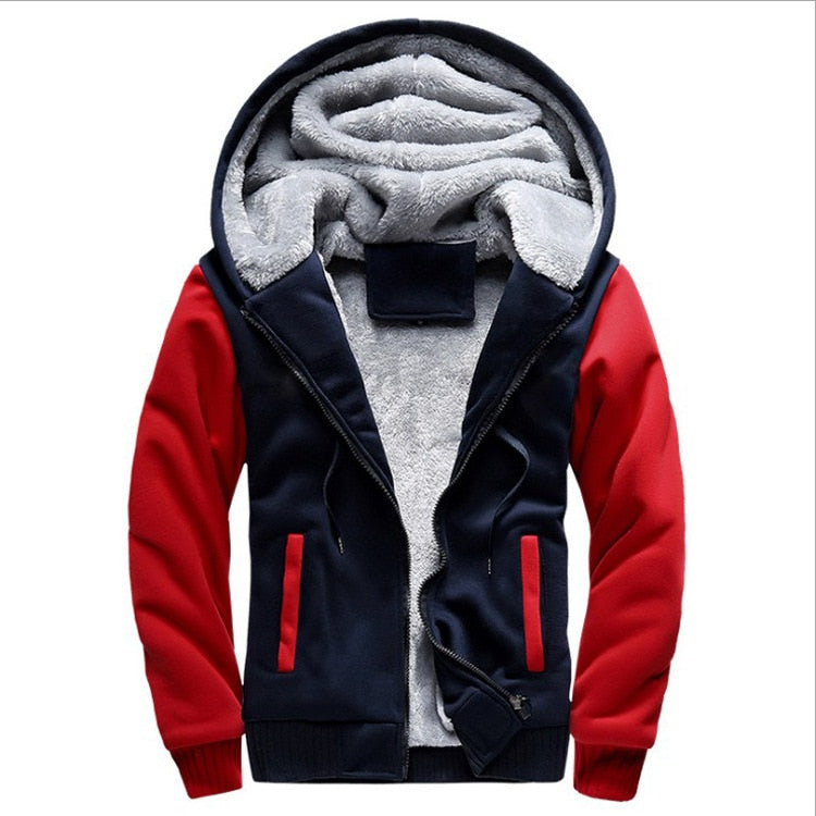 Sweat à capuche homme zippé doublé polaire à poignets côtelés 3