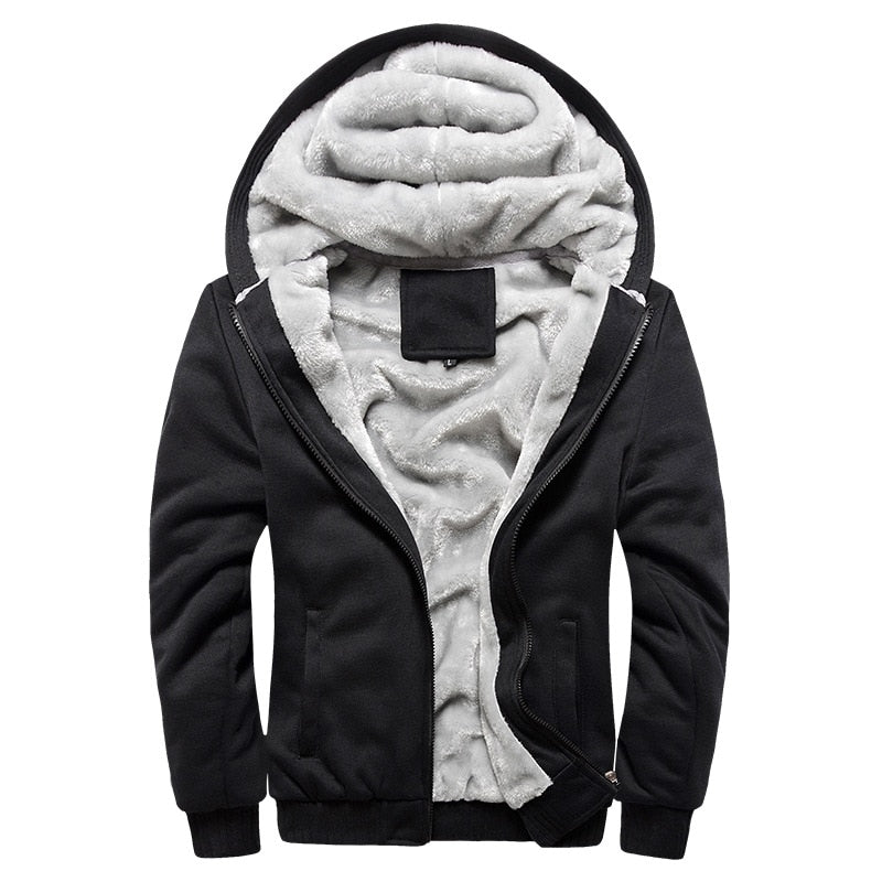 Sweat à capuche homme zippé doublé polaire à poignets côtelés 4