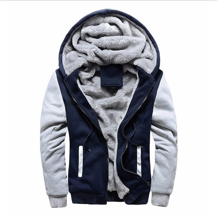 Sweat à capuche homme zippé doublé polaire à poignets côtelés 8