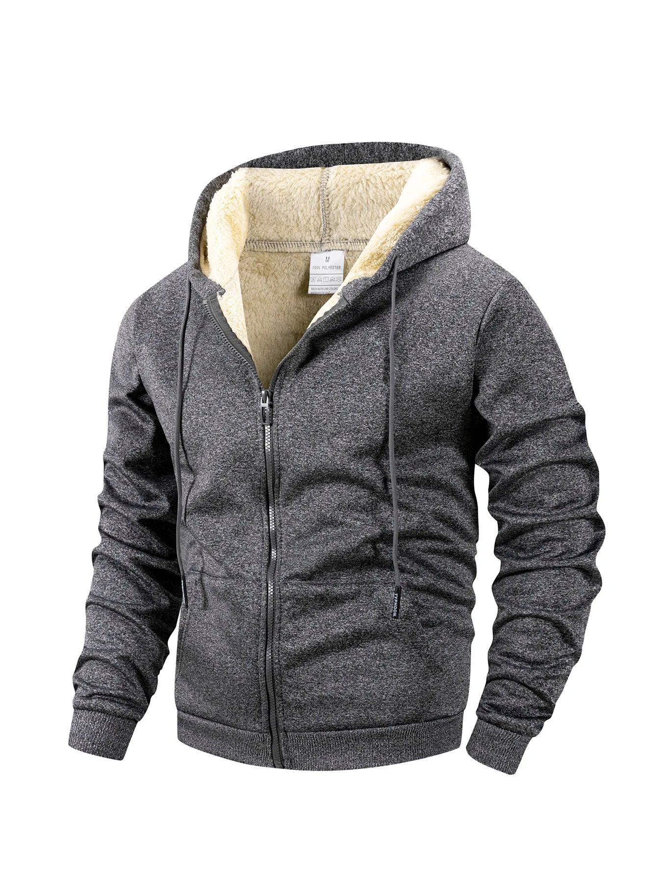 Sweat à capuche homme zippé doublé sherpa 3