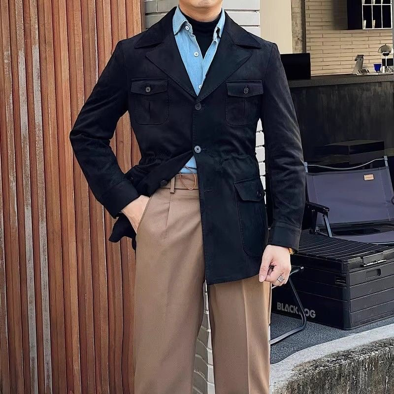 Veste homme boutonnée à col cranté et poches à rabat 3