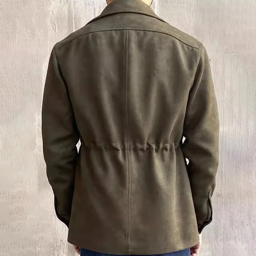 Veste homme boutonnée à col cranté et poches à rabat 6