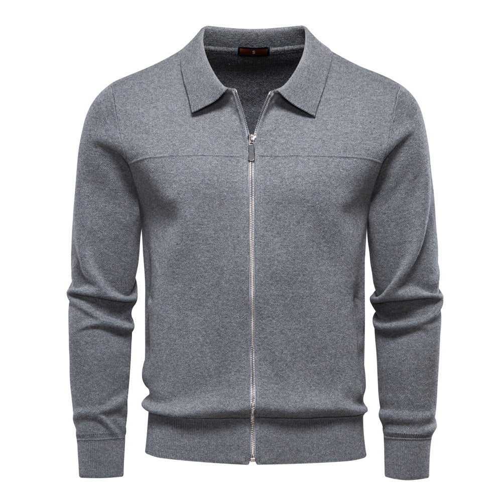 Veste homme en maille zippée à col chemise 3