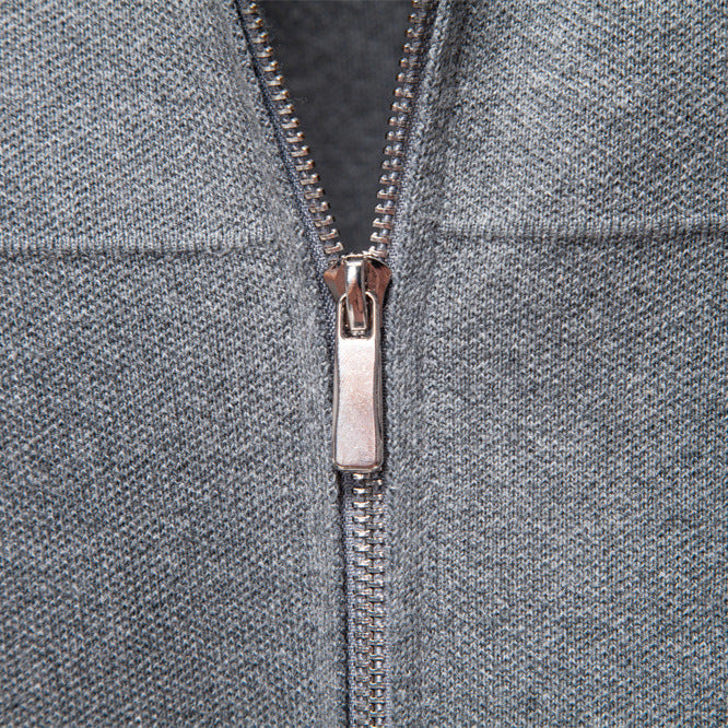Veste homme en maille zippée à col chemise 4