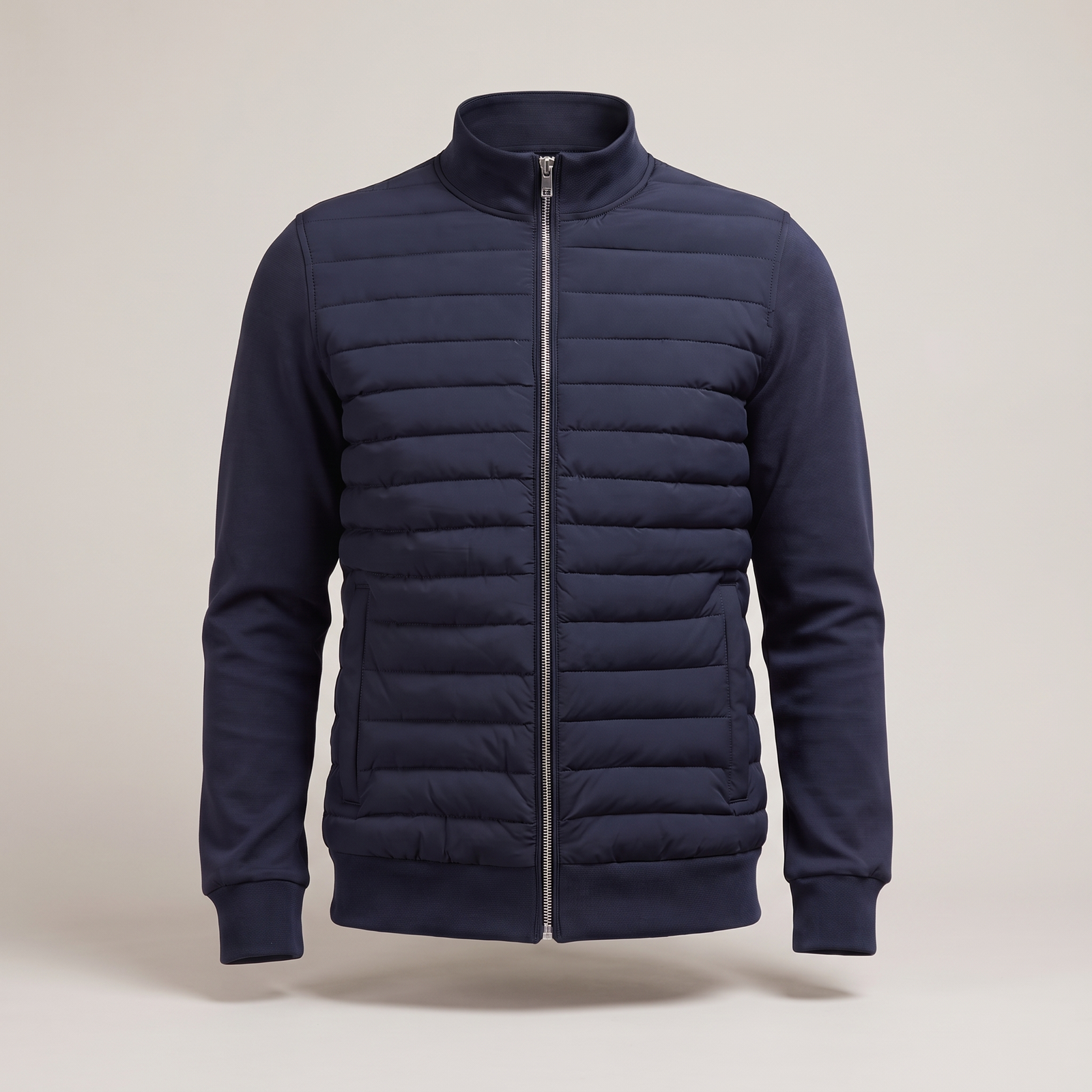 Veste homme matelassée à col montant et fermeture zippée 1