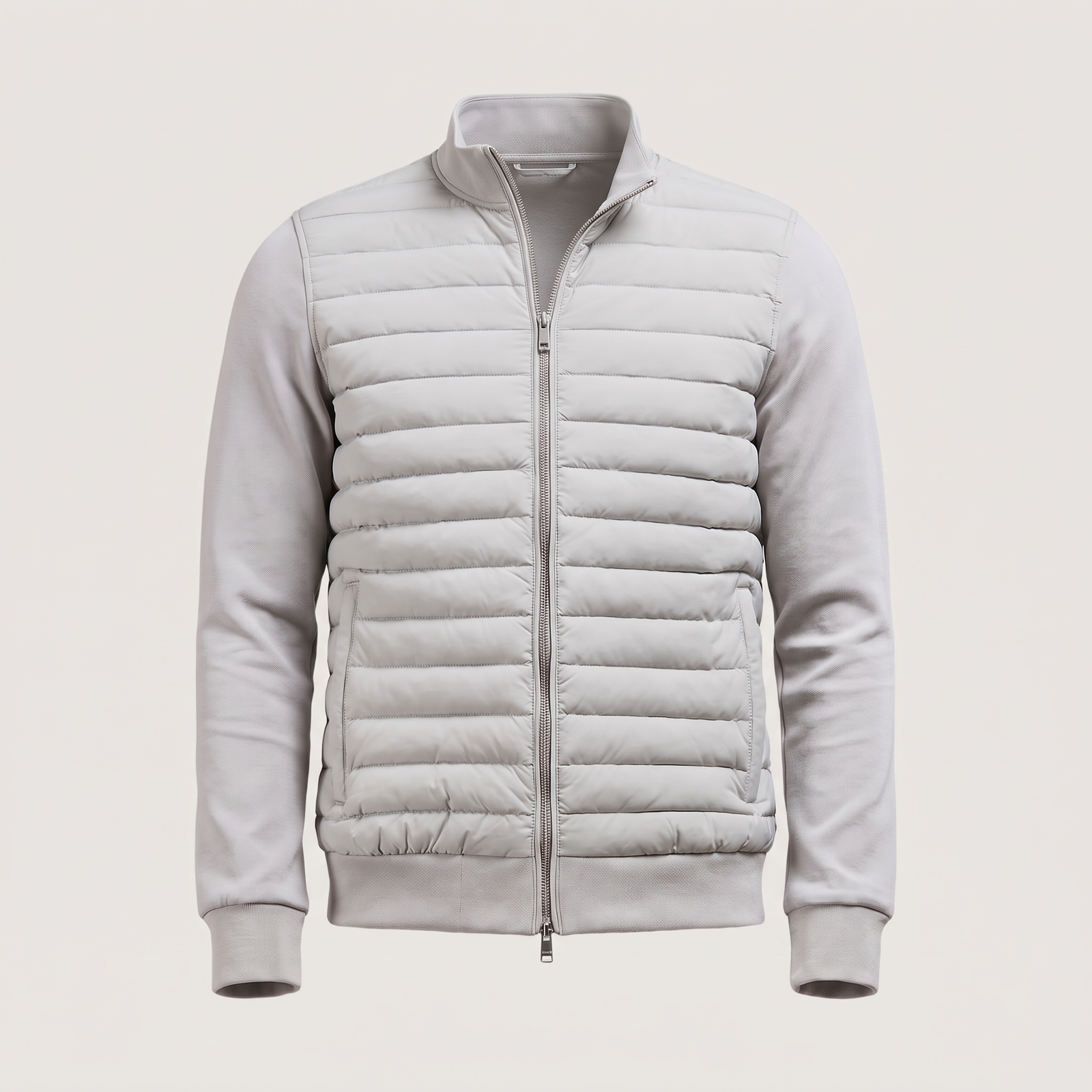 Veste homme matelassée à col montant et fermeture zippée 2
